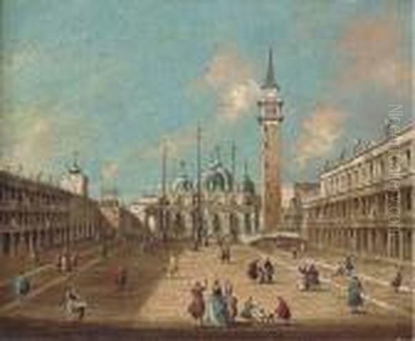 St. Mark's Square, Venice Oil Painting by (Giovanni Antonio Canal) Canaletto