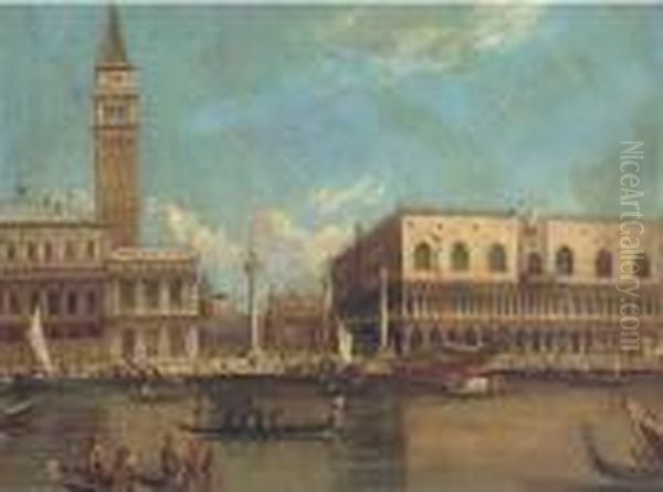 The Molo And The Doge's Palace, Venice Oil Painting by (Giovanni Antonio Canal) Canaletto