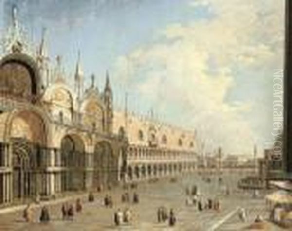 The Piazza San Marco And The Doge's Palace, Venice Oil Painting by (Giovanni Antonio Canal) Canaletto