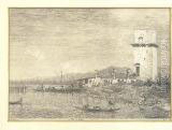 La Torre Di Maighera (b. 2) Oil Painting by (Giovanni Antonio Canal) Canaletto