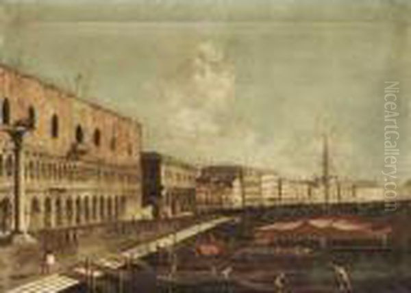 Venice, A View Of The Bacino Di San Marco Oil Painting by (Giovanni Antonio Canal) Canaletto