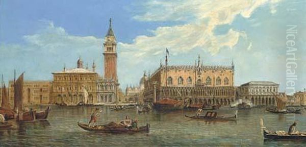 The Molo And The Piazzetta, Venice Oil Painting by (Giovanni Antonio Canal) Canaletto