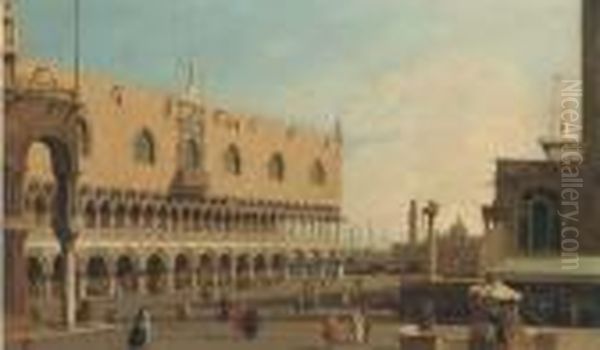 Before The Doge's Palace, Venice Oil Painting by (Giovanni Antonio Canal) Canaletto