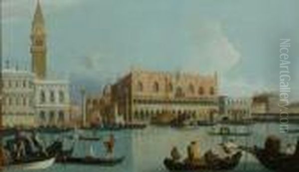 View Of Grand Canal Oil Painting by (Giovanni Antonio Canal) Canaletto