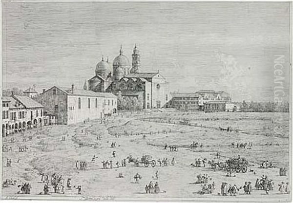 S. Giustina In Pra Della Valle Oil Painting by (Giovanni Antonio Canal) Canaletto