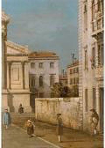 S. Francesco Della Vigna: Church And Campo Oil Painting by (Giovanni Antonio Canal) Canaletto