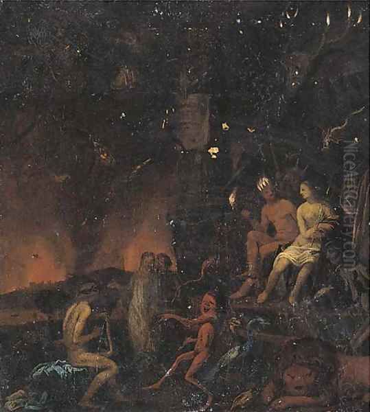 Orpheus in the Underworld Oil Painting by David Ryckaert III