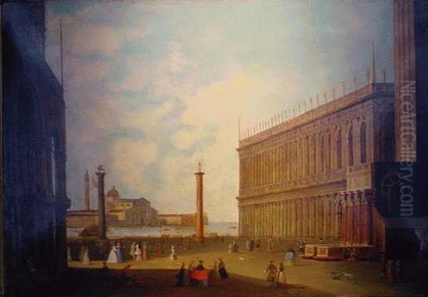 Piazza San Marco Oil Painting by (Giovanni Antonio Canal) Canaletto