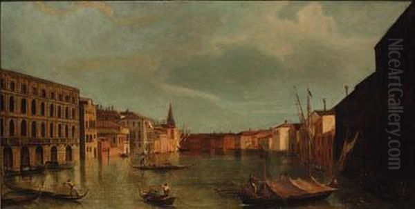 The Grand Canal, Venice, From The Ca' Foscari Oil Painting by (Giovanni Antonio Canal) Canaletto