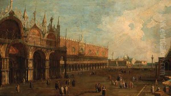 The Doge's Palace, Venice, Looking Towards The Piazzetta Oil Painting by (Giovanni Antonio Canal) Canaletto