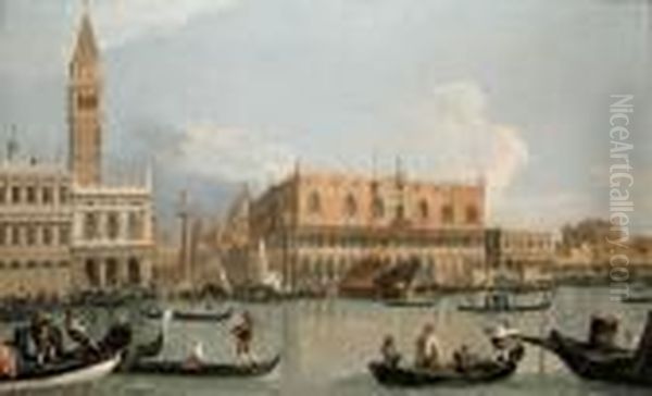 The Molo, Venice From The Bacino Di San Marco Oil Painting by (Giovanni Antonio Canal) Canaletto