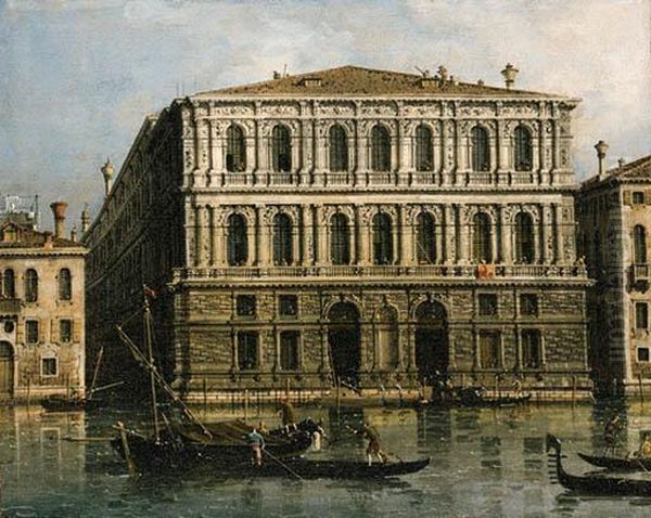 The Palazzo Pesaro From The Grand Canal, Venice Oil Painting by (Giovanni Antonio Canal) Canaletto