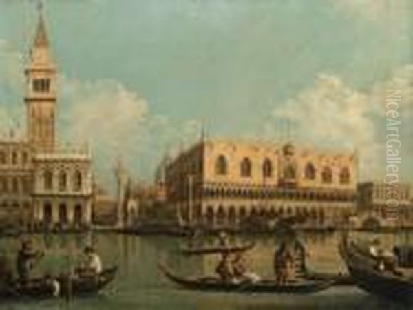 The Molo Oil Painting by (Giovanni Antonio Canal) Canaletto