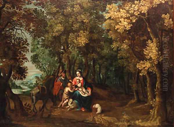 The Rest on the Flight into Egypt Oil Painting by David Vinckboons I