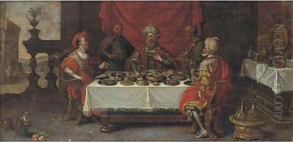 The Feast of King Midas Oil Painting by David Teniers I