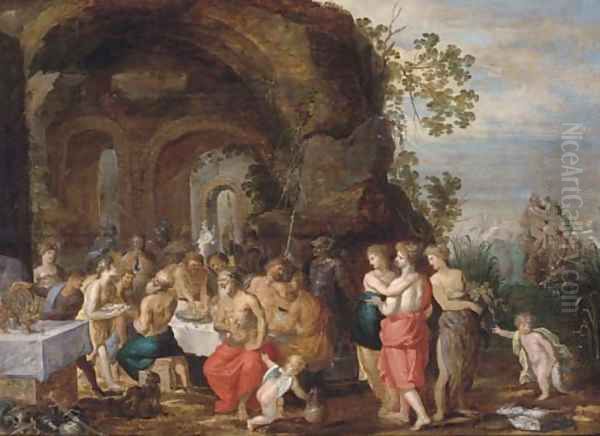 The Feast of Achelous Oil Painting by Hendrik van Balen