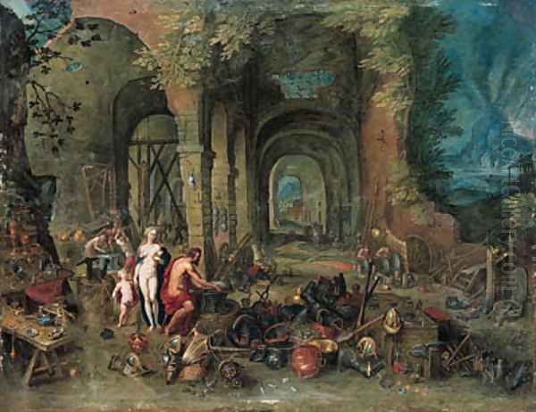 Venus at the forge of Vulcan Oil Painting by Hendrik van Balen