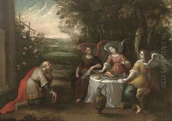 Abraham and the Three Angels Oil Painting by Hendrik van Balen