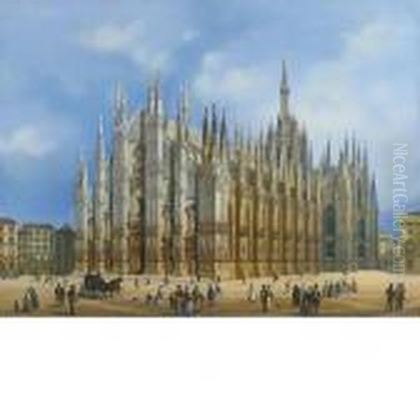 Il Duomo Di Milano Oil Painting by Guiseppe Canella