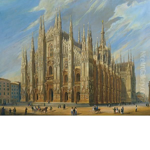 Il Duomo Di Milano Oil Painting by Guiseppe Canella