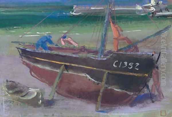 Boats Oil Painting by Aleksandr Evgen'evich Iakovlev