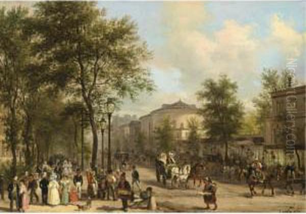 Paris: The Grands Boulevards Oil Painting by Guiseppe Canella