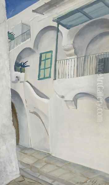 Etude pour des scenes de village a Capri 3 Oil Painting by Aleksandr Evgen'evich Iakovlev