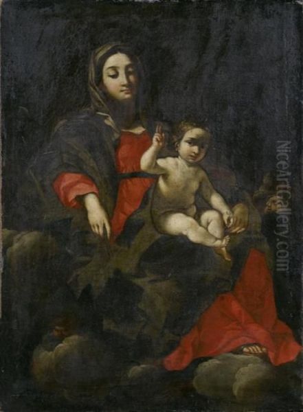 The Madonna And Child Oil Painting by Simone Cantarini Il Pesarese