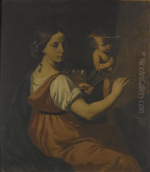 Allegoria Della Pittura Oil Painting by Simone Cantarini Il Pesarese