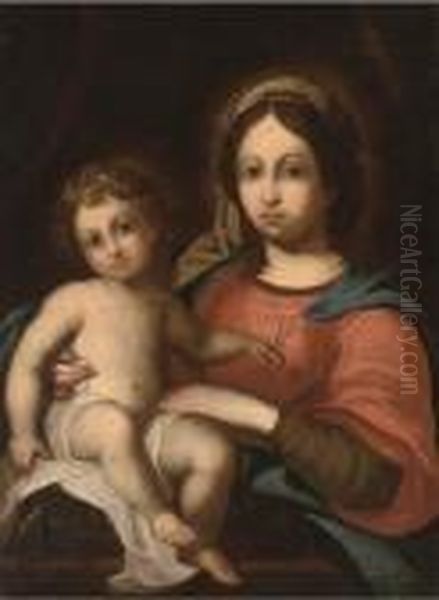 The Madonna And Child Oil Painting by Simone Cantarini Il Pesarese