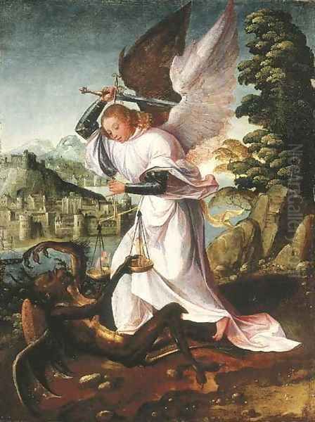 Saint Michael Oil Painting by Adriaen Isenbrandt (Ysenbrandt)