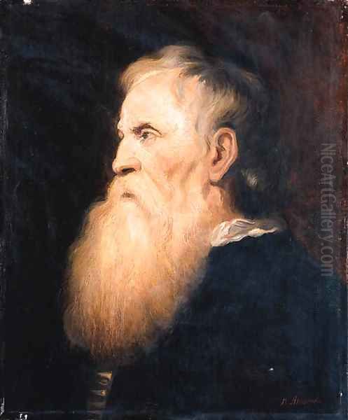 Portrait of a bearded Man Oil Painting by Nikolai Aleksandrovich Iaroshenko