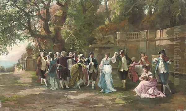 Concerto in giardino Oil Painting by Guglielmo Innocenti