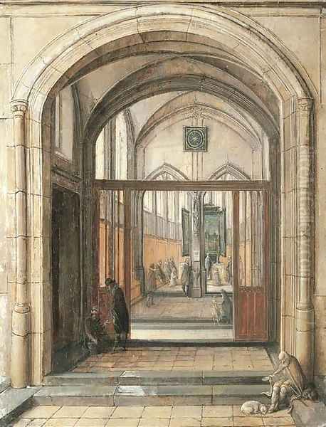 The entrance to a church Oil Painting by Hendrick Van Steenwijck II