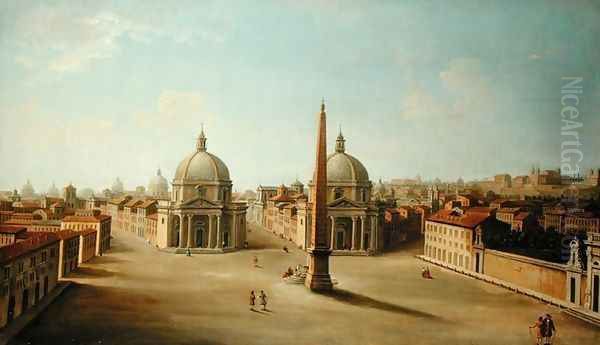 A View of the Piazza del Popolo Oil Painting by Antonio Joli