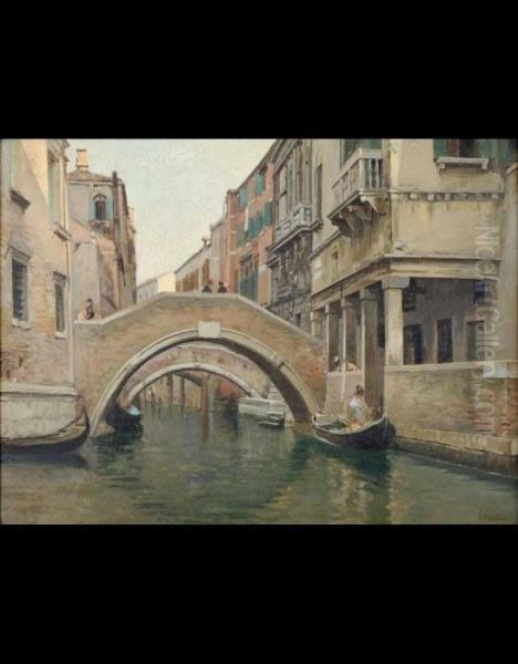 Canale A Venezia Oil Painting by Vincenzo Caprile