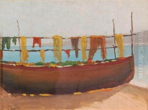 Barca Oil Painting by Vincenzo Caprile