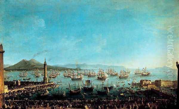 Arrival of Charles III in Naples Oil Painting by Antonio Joli