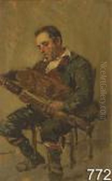 Lo Zampognaro Oil Painting by Vincenzo Caprile