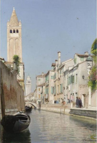 Rio San Barnaba, Venezia Oil Painting by Vincenzo Caprile