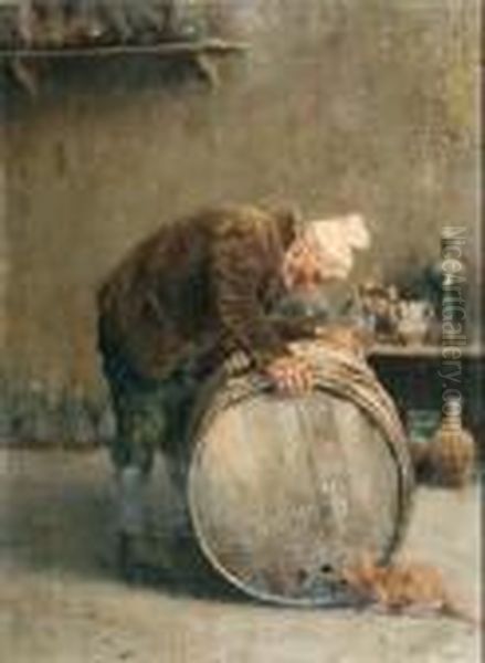 Il Topo Nella Botte Oil Painting by Vincenzo Caprile