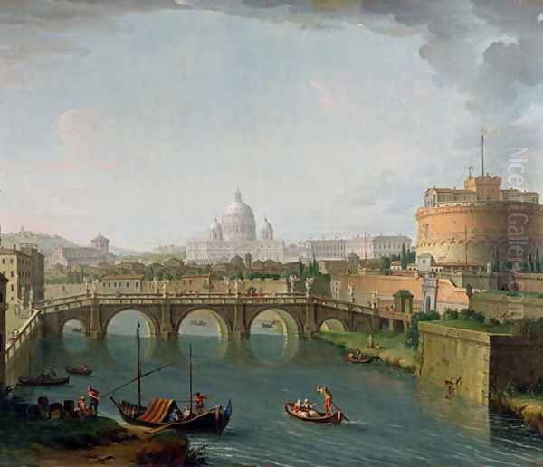 View of the Tiber 2 Oil Painting by Antonio Joli