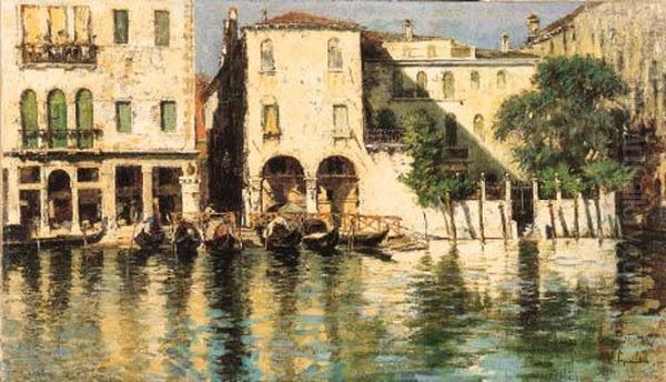 Traghetto San Felice, Venezia Oil Painting by Vincenzo Caprile