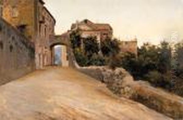 Strada Di Paese Oil Painting by Vincenzo Caprile