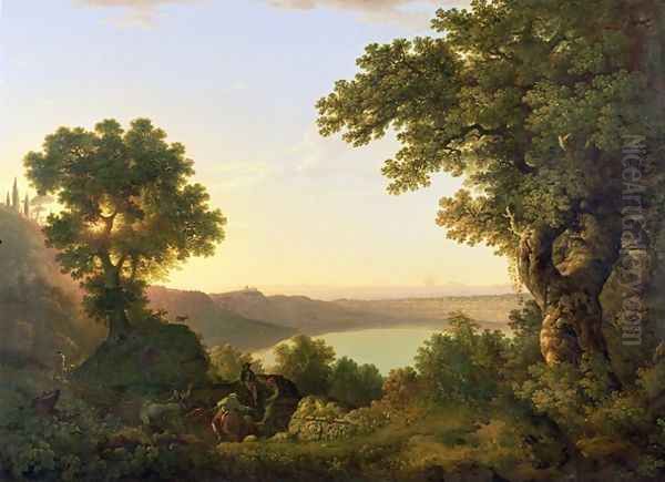 Lake Albano Oil Painting by Thomas Jones