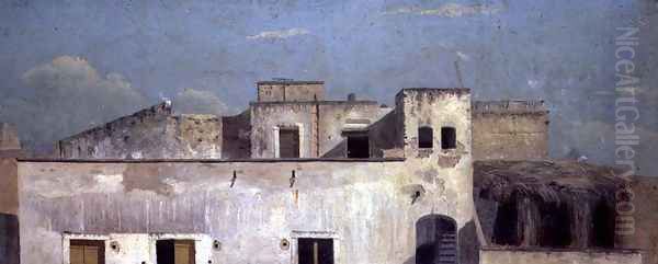 Rooftops in Naples Oil Painting by Thomas Jones