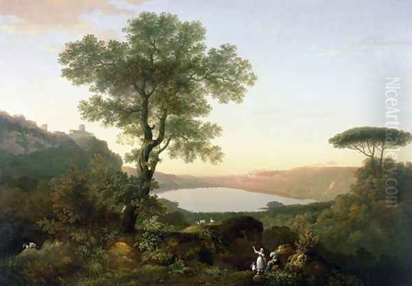 Lake Nemi Oil Painting by Thomas Jones