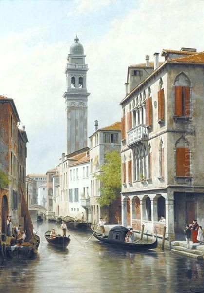 Une Vue A Venise, San Giorgio Dei Greci Oil Painting by Jacques Carabain