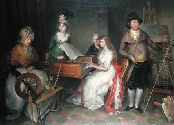 Thomas Jones 1743-1803 and his Family Oil Painting by Thomas Jones