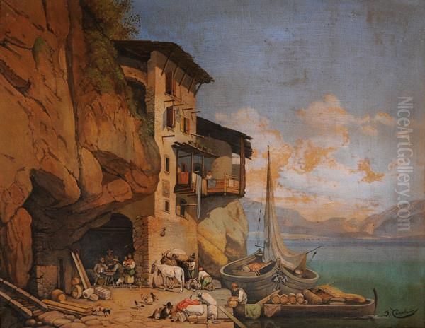 Scorcio Di Amalfi Oil Painting by Jacques Carabain